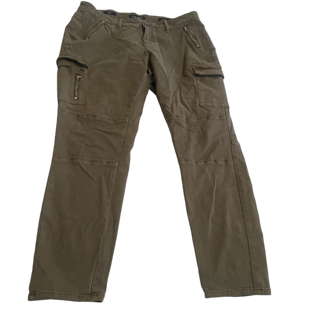 Vigoss Cargo Pants Women 18 Green Jagger Skinny Mid Rise Streetwear (36x29)